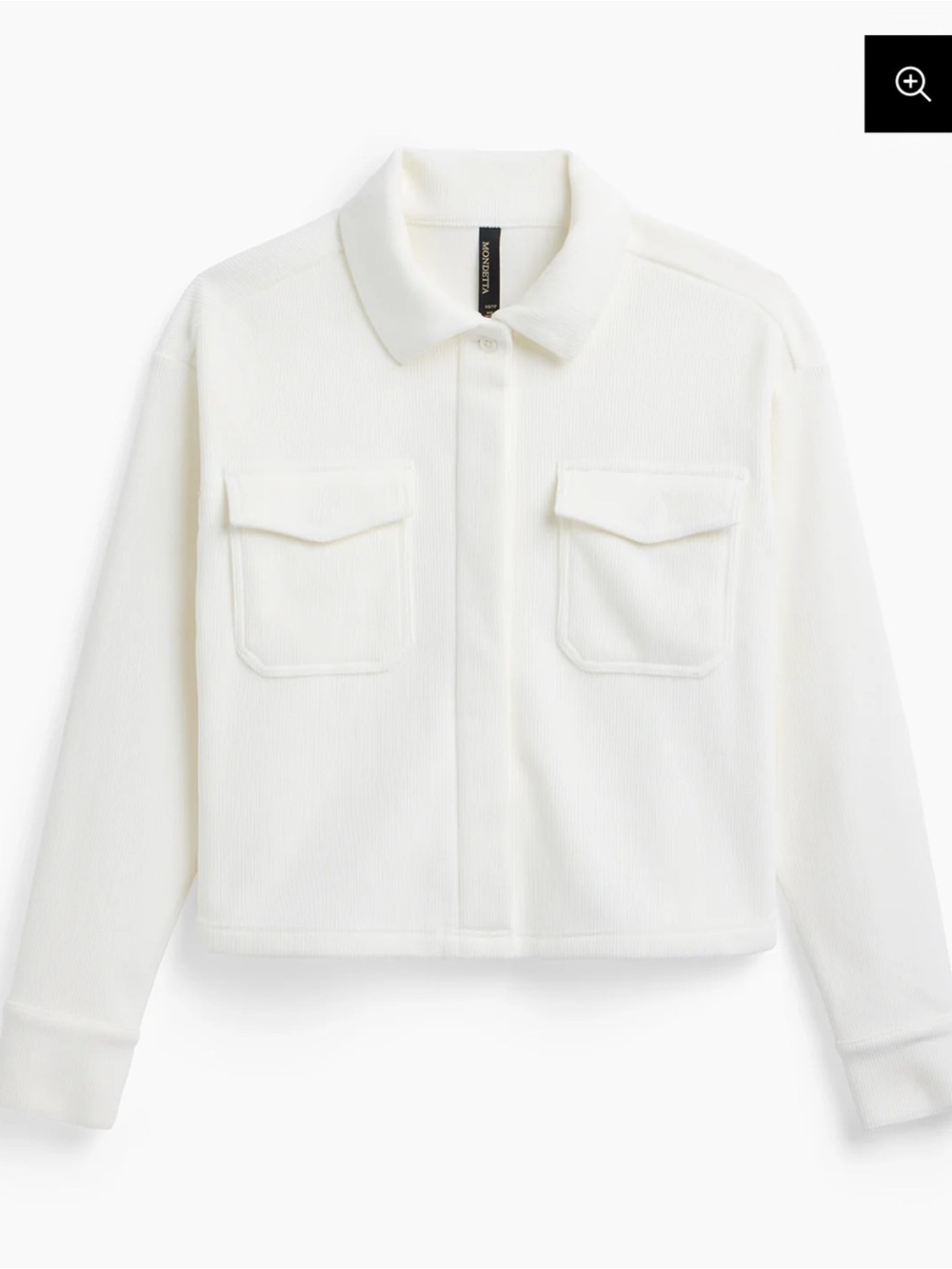Mondetta White Cropped Jacket with Flap Pockets